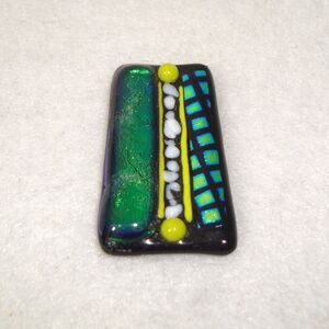 Artisan Handcrafted One-of-a-Kind Green Multi Dichroic Fused Art Glass*